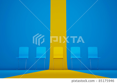ellow chair standing out from the crowd 85175946