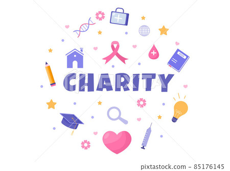 Love Charity or Giving Donation via Volunteer Team Worked Together to Help and Collect Donations for Poster or Banner in Flat Design Illustration Love Charity or Giving Donation via Volunteer Team Worked Together to Help and Collect Donations for Poster or Banner in Flat Design Illustration 85176145