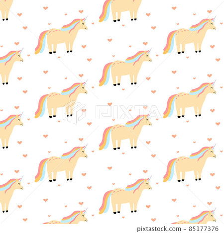 Vector seamless pattern with unicorn and... - Stock Illustration ...