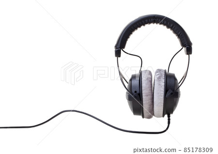 Black over ear headphone isolated 85178309