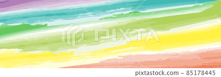Panoramic texture of realistic multi-colored watercolor on a white background - Vector 85178445