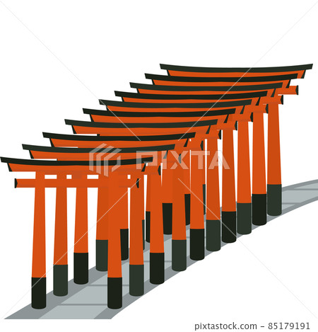 A simple vermilion Senbon Torii at a shrine A simple vermilion Senbon Torii at a shrine 85179191