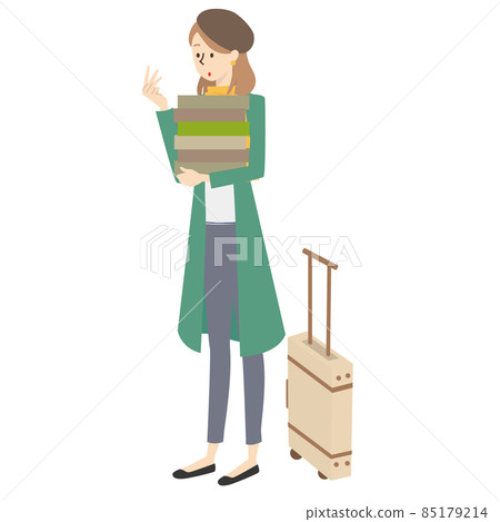 在旅遊目的地買了很多紀念品的女人 在旅遊目的地買了很多紀念品的女人 85179214