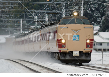 Hokuriku Main Line Awara Onsen-Hosorogi JR West 485 Series A07 formation (Kyoto) Raicho 85179235