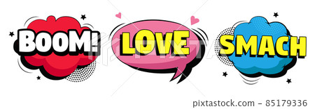 Comic book lettering collection on white background - Vector 85179336