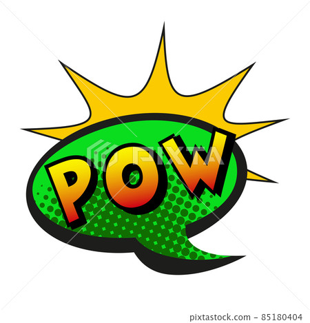 Comic lettering POW on white background - Vector 85180404