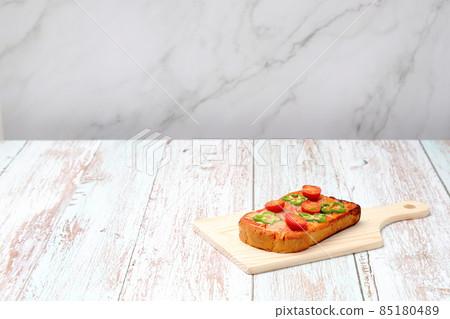 Pizza toast on board | Breakfast image Pizza toast on board | Breakfast image 85180489