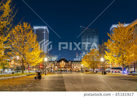【東京】通往東京站的行古通夜景 【東京】通往東京站的行古通夜景 85181927