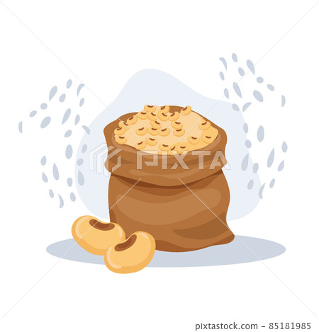 Vector illustration of Soy beans in sack. 85181985