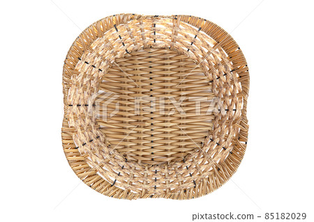 empty wicker basket, top view empty wicker basket, top view 85182029