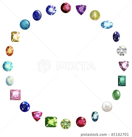出生月份寶石/誕生石圓形框架矢量素材 85182701