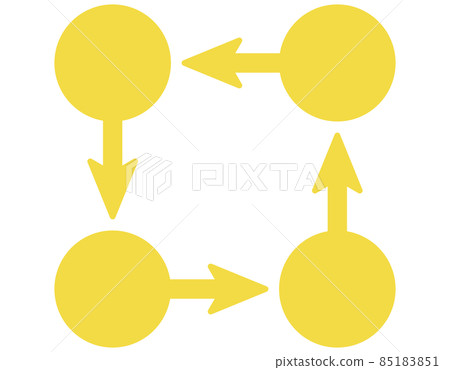 Rectangle 4 character space arrow point yellow type set Rectangle 4 character space arrow point yellow type set 85183851