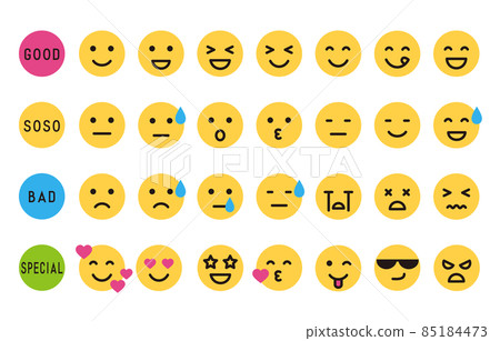 簡單的情緒表達臉圖標集 簡單的情緒表達臉圖標集 85184473
