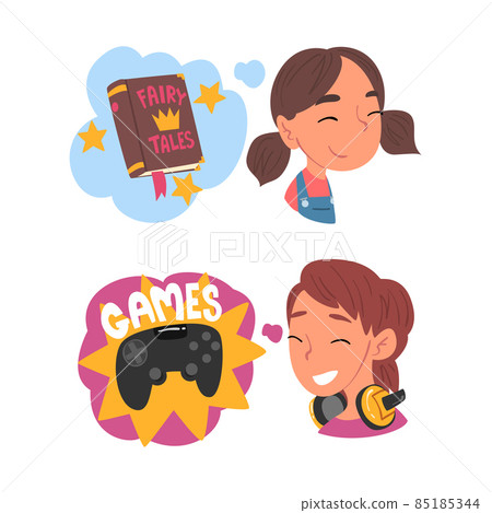 Young Teen Girl Thought and Need in Cloud Vector Set Young Teen Girl Thought and Need in Cloud Vector Set 85185344