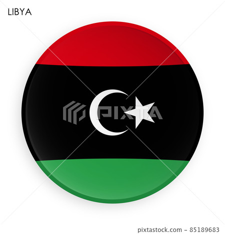 LIBYA flag icon in modern neomorphism style. Button for mobile application or web. Vector on white background LIBYA flag icon in modern neomorphism style. Button for mobile application or web. Vector on white background 85189683