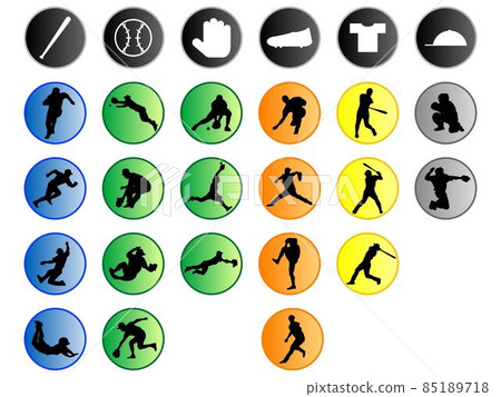Baseball icon set illustration Baseball icon set illustration 85189718