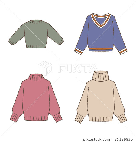 Illustration set of various sweaters Illustration set of various sweaters 85189830