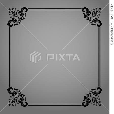 Decorative frame Elegant vector element for design in Eastern style, place for text. Floral black and gray border. Lace illustration for invitations and greeting cards Decorative frame Elegant vector element for design in Eastern style, place for text. Floral black and gray border. Lace illustration for invitations and greeting cards 85191516