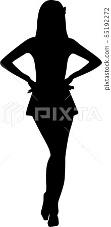 性感的姿勢女性剪影 性感的姿勢女性剪影 85192272