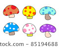 多彩可愛的蘑菇插畫 PNG 85194688