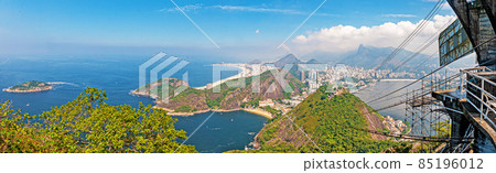 Panoramic view of the city and beaches from the observation deck on Sugarloaf Mountain in Rio de Janeiro 85196012