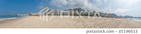 Panoramic image of house front along Copacabana in Rio de Janeiro during daytime 85196013