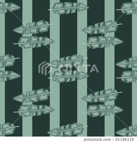 Modern Banana leaf seamless pattern with hand drawn tropical print. Summer art nature background. Vector illustration for seasonal textile. 85196318