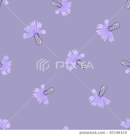 Cornflowers pattern seamless in freehand style. Spring flowers on colorful background. Vector illustration for textile. Cornflowers pattern seamless in freehand style. Spring flowers on colorful background. Vector illustration for textile. 85196329