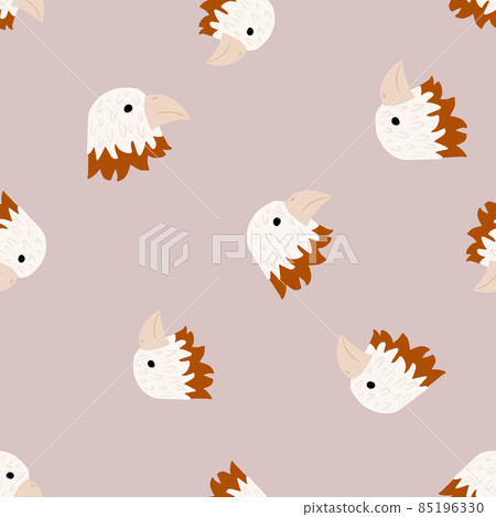 Eagle pattern seamless in freehand style. Head predator on colorful background. Vector illustration for textile. Eagle pattern seamless in freehand style. Head predator on colorful background. Vector illustration for textile. 85196330