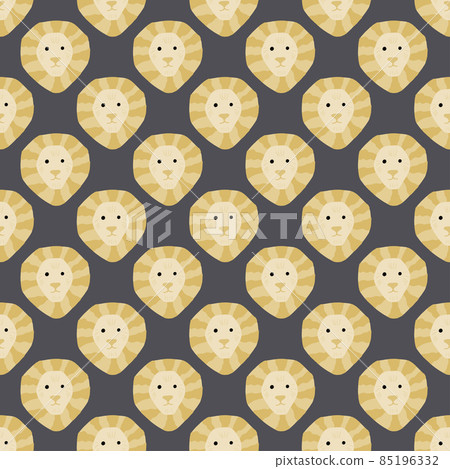Lion pattern seamless in freehand style. Head predator on colorful background. Vector illustration for textile. Lion pattern seamless in freehand style. Head predator on colorful background. Vector illustration for textile. 85196332