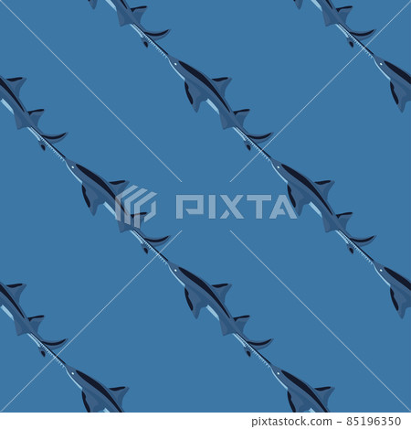 Saw shark seamless pattern in scandinavian style. Marine animals background. Vector illustration for children funny textile. Saw shark seamless pattern in scandinavian style. Marine animals background. Vector illustration for children funny textile. 85196350