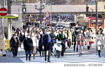 Tokyo cityscape in Japan Confirmed community-acquired infection of Omicron strains in Kyoto. Shibuya / Miyamasuzaka Shita, a clever bike ... = 23rd 85196389