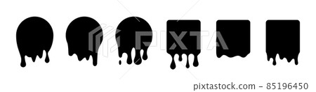 Paint drip icons set, splash of black ink...-插圖素材 [85196450] - PIXTA圖庫