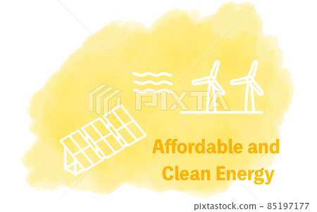 Watercolor style, SDGs goal 7, energy for... - Stock Illustration ...