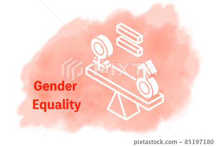 Achieve watercolor style, SDGs goal 5, gender... - Stock Illustration ...