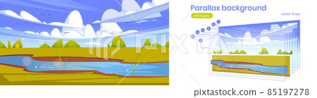 Parallax background, cartoon scenery 2d landscape Parallax background, cartoon scenery 2d landscape 85197278
