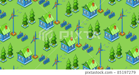 Green energy generation seamless isometric pattern Green energy generation seamless isometric pattern 85197279