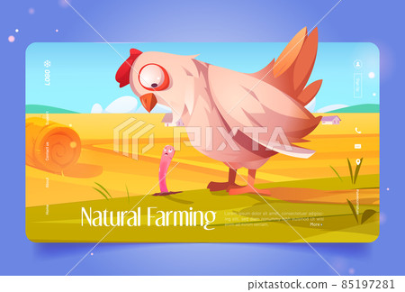 Natural farming cartoon landing page funny chicken Natural farming cartoon landing page funny chicken 85197281