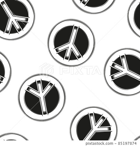 Seamless pattern of vintage monochrome peace symbol. Vector illustration template Seamless pattern of vintage monochrome peace symbol. Vector illustration template 85197874