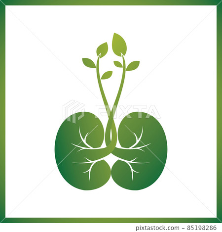 Sprout eco logo, green leaf seedling, growing plant Abstract design concept for eco technology theme. Ecology icon 85198286