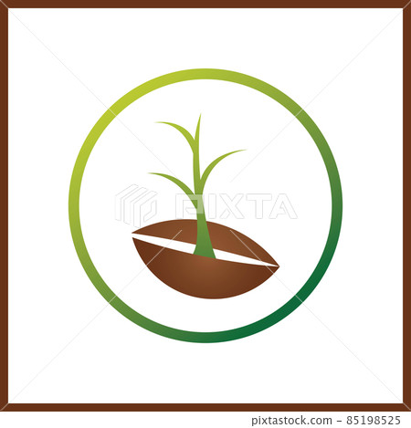 Sprout eco logo, green leaf seedling, growing plant Abstract design concept for eco technology theme. Ecology icon 85198525