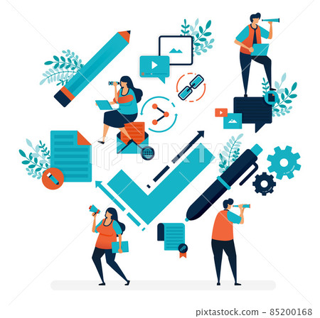 verification to enter into agreements and cooperation. confirm and verify on company documents. simple tick symbol vector illustration for landing page, web, banner, mobile apps, flyer, poster, ui 85200168