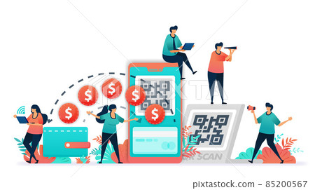 Conversion from conventional transaction using... - Stock Illustration ...
