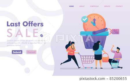 Landing page vector design of Last Offers Sale. Easy to edit and customize.  85200655