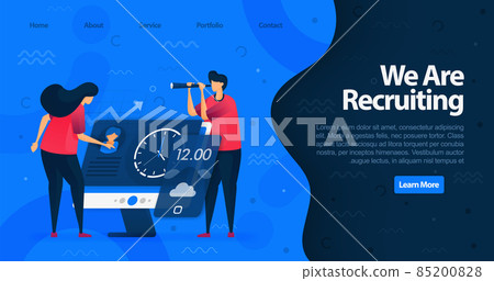 Landing page or poster design template about we recruiting employees.  85200828