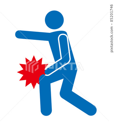 Manipulative massage Osteopathic clinic Knee pain Knee pain illustration Human body Pictogram Illustration pose 85201746