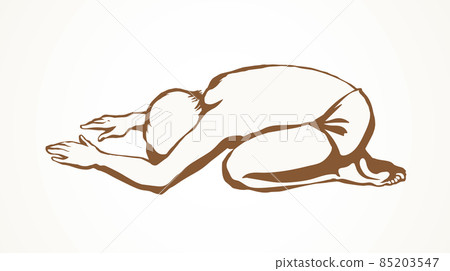 Praying hands. Vector drawing icon Praying hands. Vector drawing icon 85203547