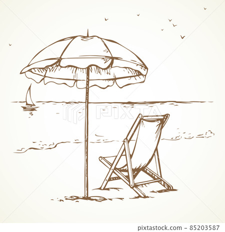 Parasol. Vector drawing icon sign 85203587