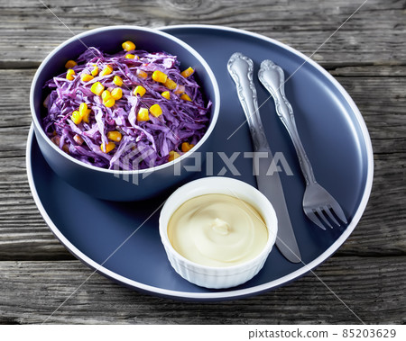 red cabbage corn salad with mayonnaise dressing red cabbage corn salad with mayonnaise dressing 85203629