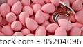 beauty background a bunch of pink gentle makeup sponges and a mirror banner 85204096